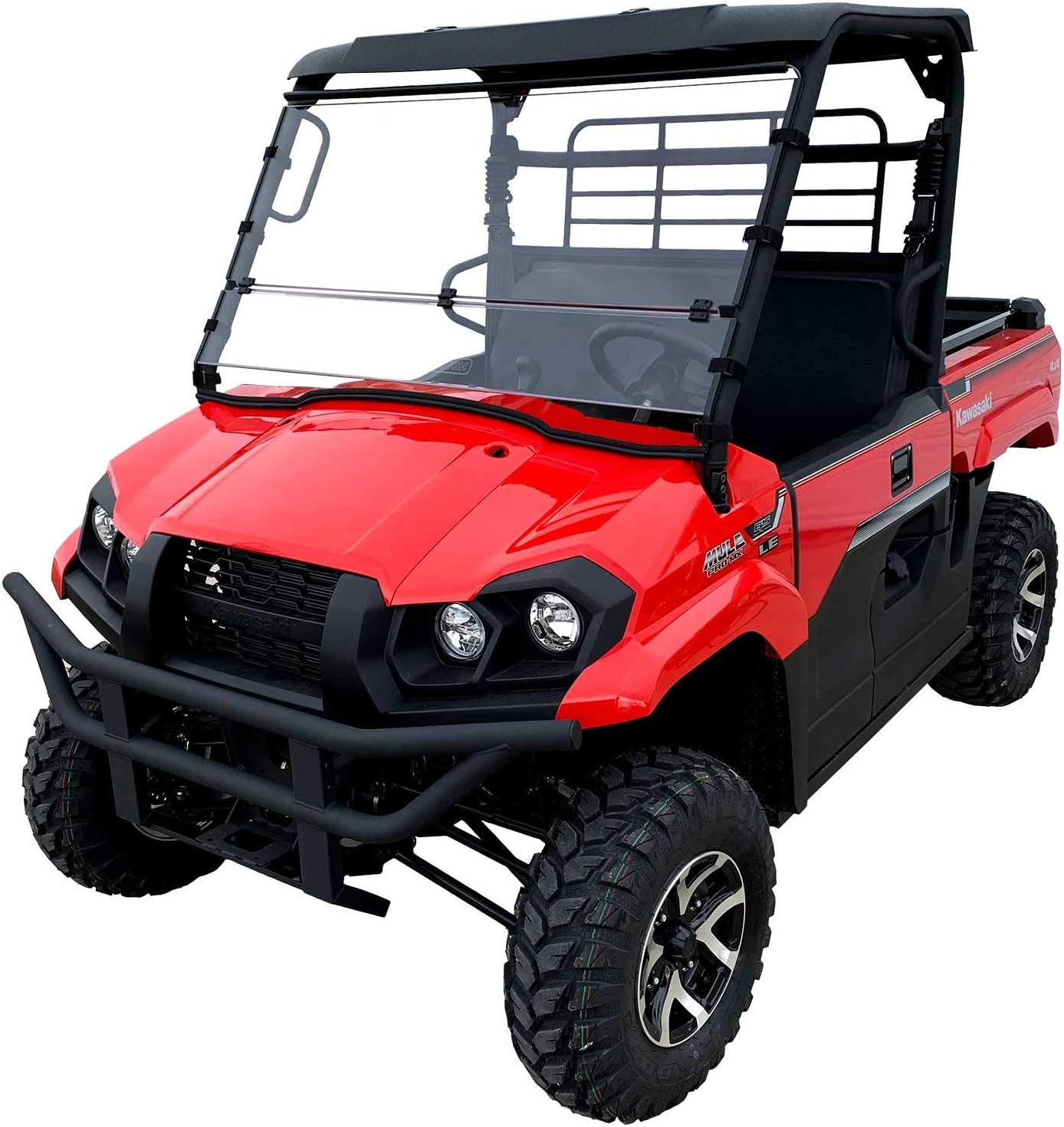 Kawasaki Mule Pro MX Full Folding Windshield by Clearly Tough (52 1/2" wide) | SCRATCH RESISTANT | True Full to Half windshield | Premium Lexan MR10 w/ Hard Coat | Proudly Made in America!