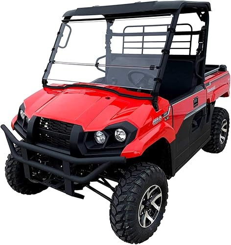 Miniatura 6 de Kawasaki Mule Pro MX - Parabrisas plegable completo de Clearly Tough (52 12 pulgadas de ancho)  Resistente a los arañazos  Parabrisas completo a