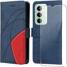 FHSYCR Case for Xiaomi Redmi 15 4G with 1 Piece Tempered Glass, PU Leather Wallet Case Multifunction Flip Case, [Magnetic Closure] [Card Slot] [Stand Function] – Blue