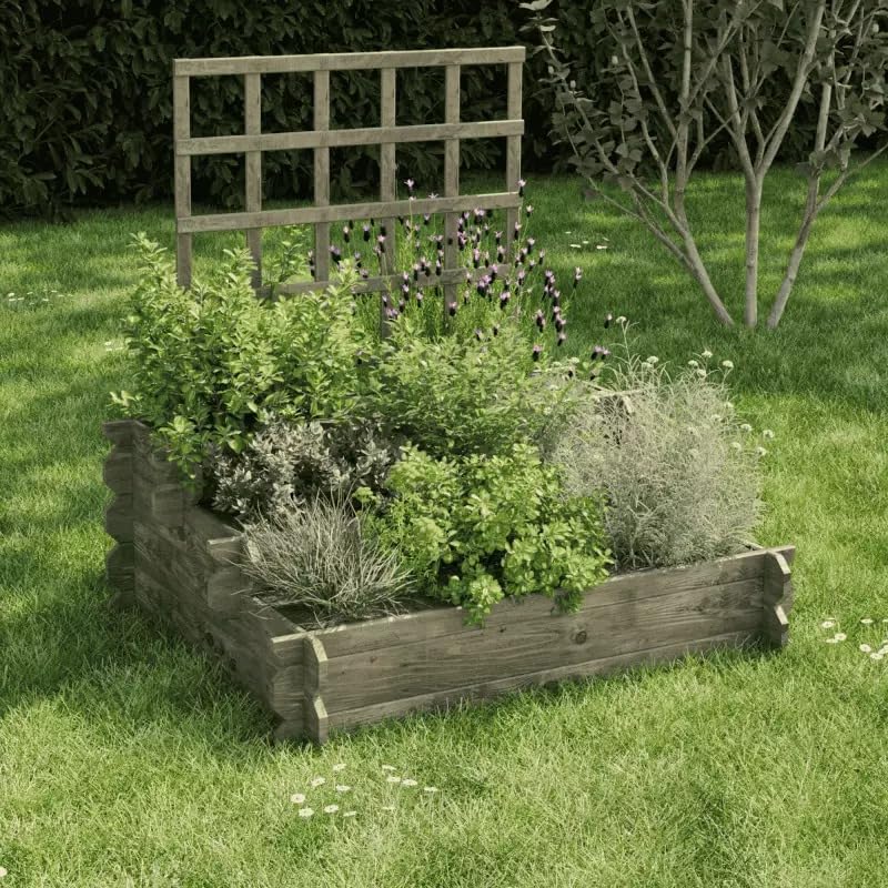 Carré potager en bois avec treillis ANGELIC - Cerland