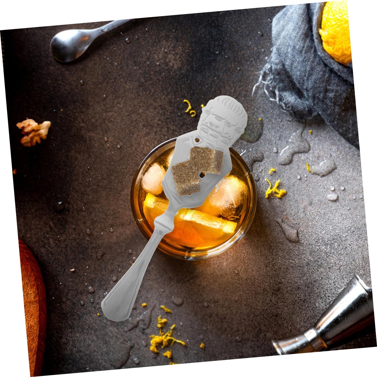 2Pcs Stainless Steel Absinthe Spoon Multi Function Dripper for Cocktail Filtering Sugar Cube and Ice Cube Mesh Filter Elegant Design for Smooth Drinks