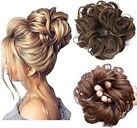 Vista 18 de Cabello sintético despeinado, grueso, extensiones para coleta, cabello recogido