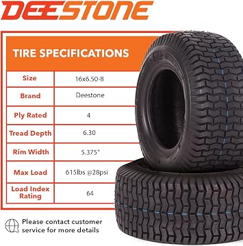 Deestone D265 TURF Lawn & Garden Tire - 13x5.00-6, 4 Ply