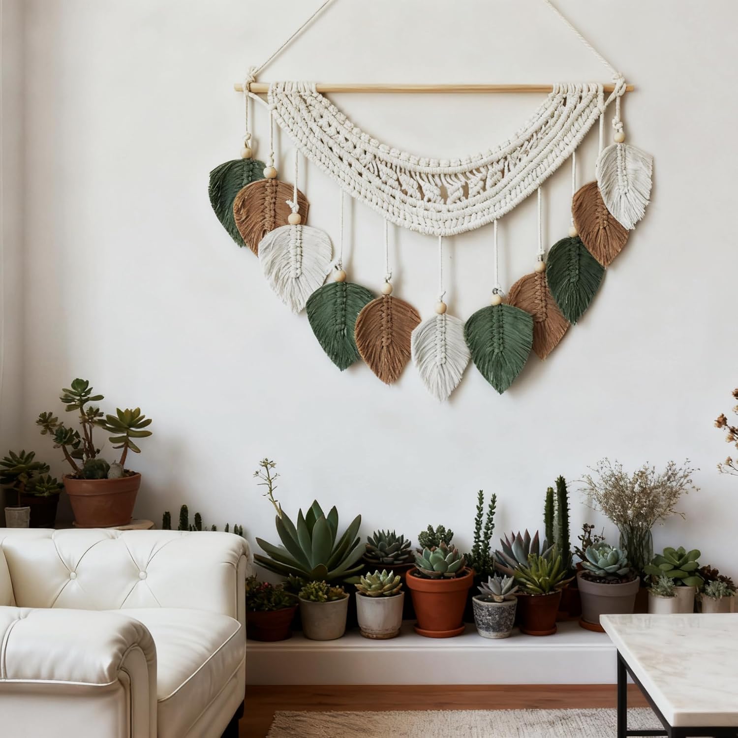 MSFENG Macrame Wall Hanging Tapestry Boho Wall Decor Wall Art Decorations for Nursery, Bedroom, Living Room, Apartment Home Backdrop