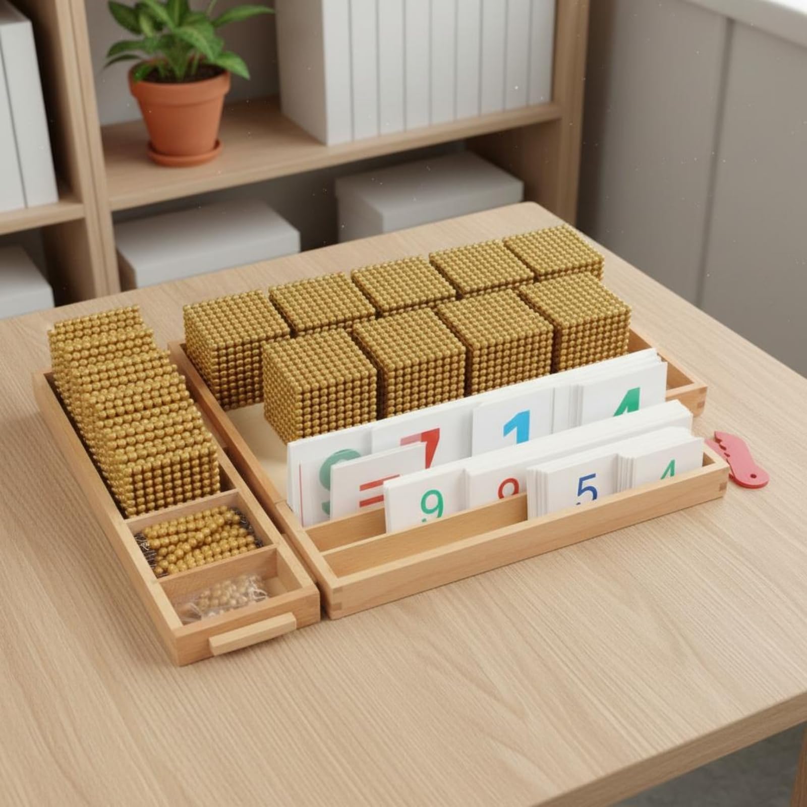 Juego Aritmético Infantil Juego Matemático Set de Tarjetas Numéricas Bloques de Tablero de Símbolos en Madera y para Aprender Números y Cálculo, Amarillo, Amarillo