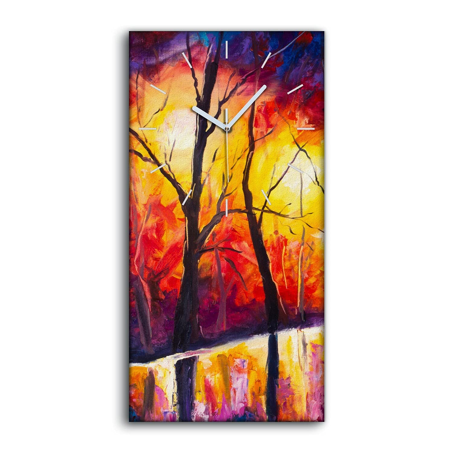 Horloge sur toile salon et chambre motif parc expressif décoration murale