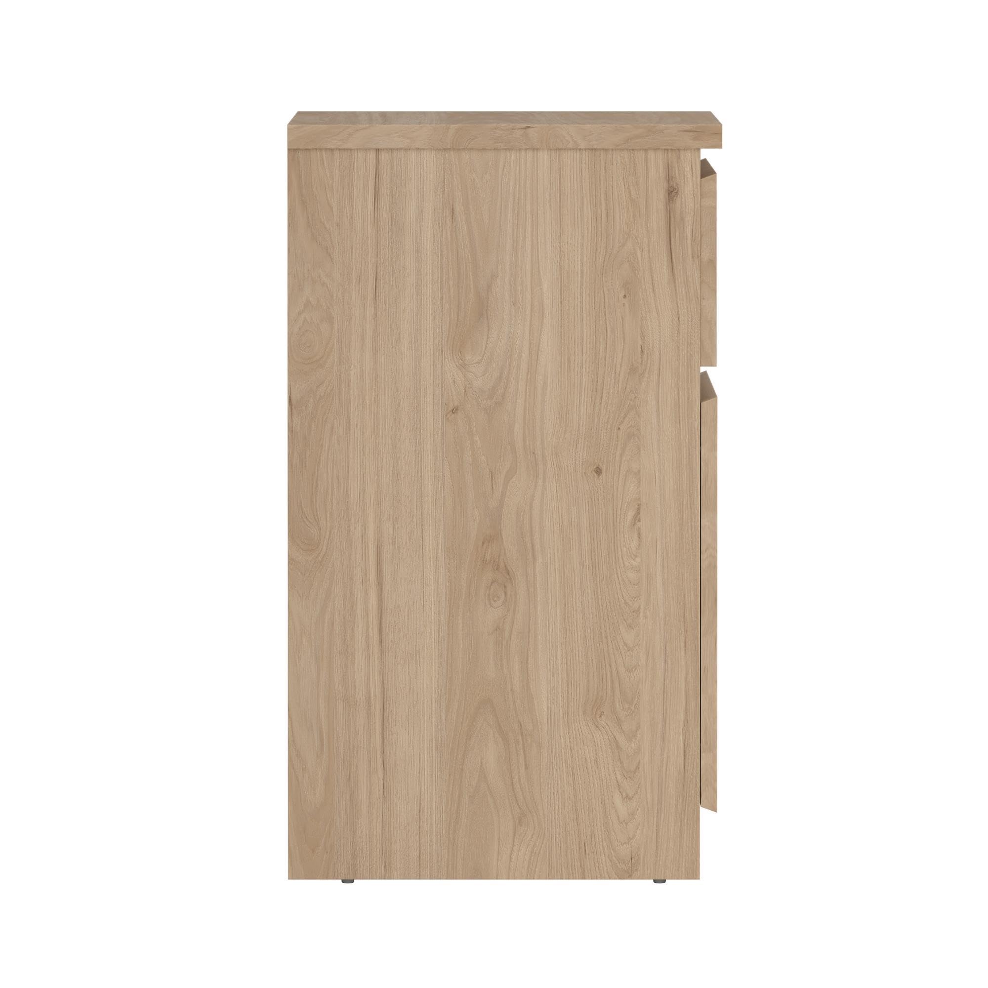 Juego de 2 Mesitas de Noche, Mesas Auxiliares SIL Oak con 1 Puerta y 1 Cajón,Color Jackson Hickory, 41 x 40 x 70 cm