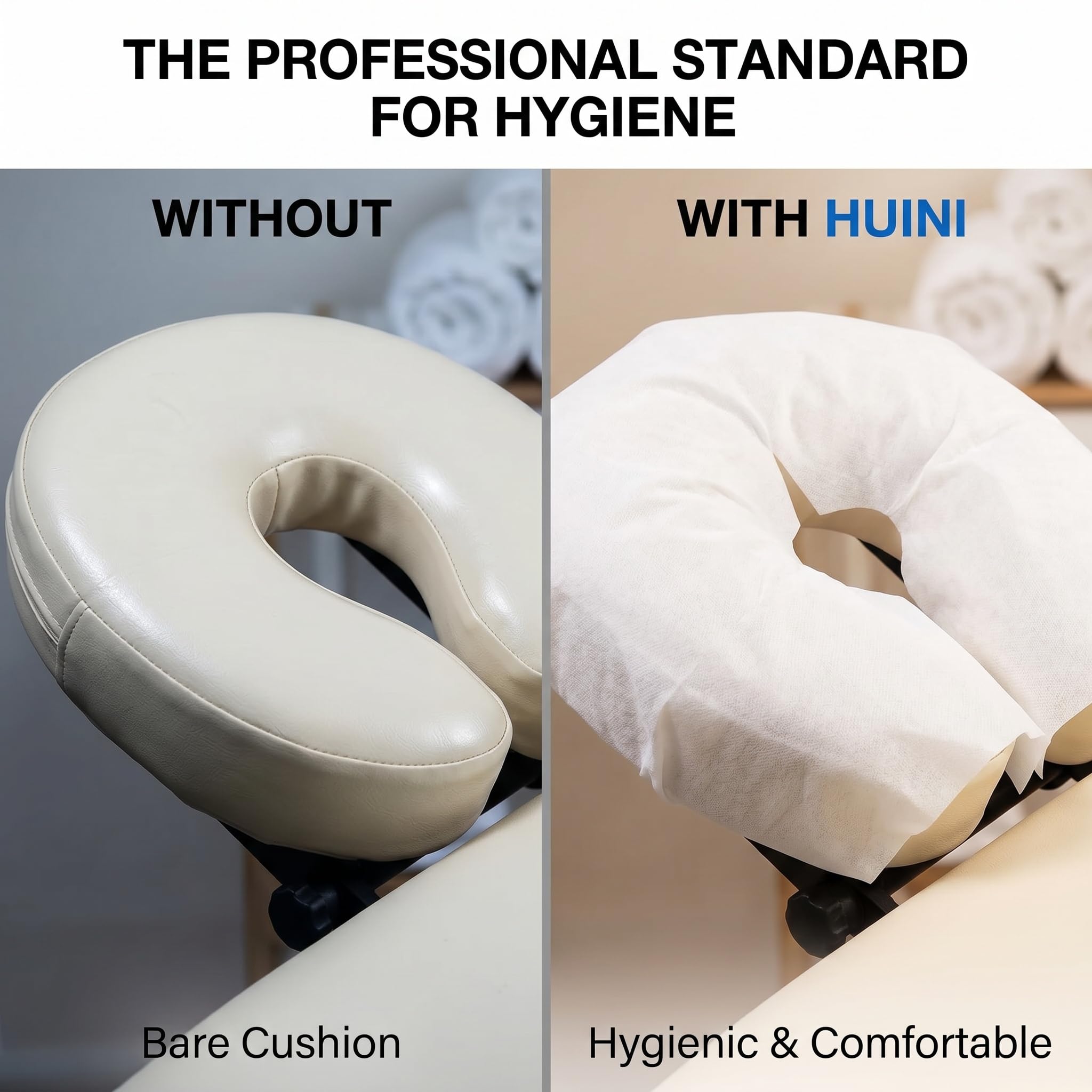 Huini Disposable Face Cradle Covers, Nonwoven Headrest Covers