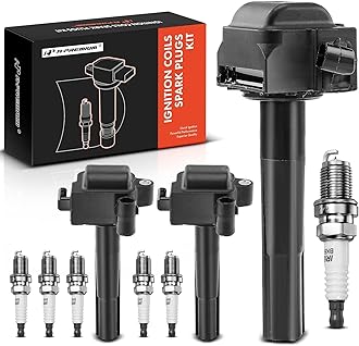 A-Premium Ignition Coils and Spark Plugs Kits Compatible with Toyota Camry 1996-2001, Sienna 1998-2000, Avalon 1996-1999, Solara 1999-2003 & Lexus ES300 1996-2001, 3.0L 3-PC Set