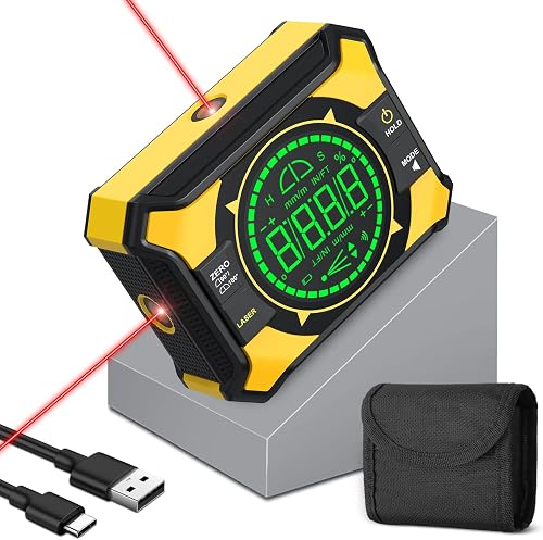 Inclinomètre Numérique 3-en-1 Niveau Rechargeable avec Las YGiTK