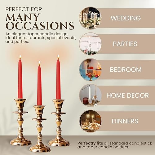 Miniatura 176 de Axiom Candles Velas altas sin goteo de 10 pulgadas sin perfume y sin humo, 9 horas de tiempo de combustión, velas cónicas para el hogar, cenas