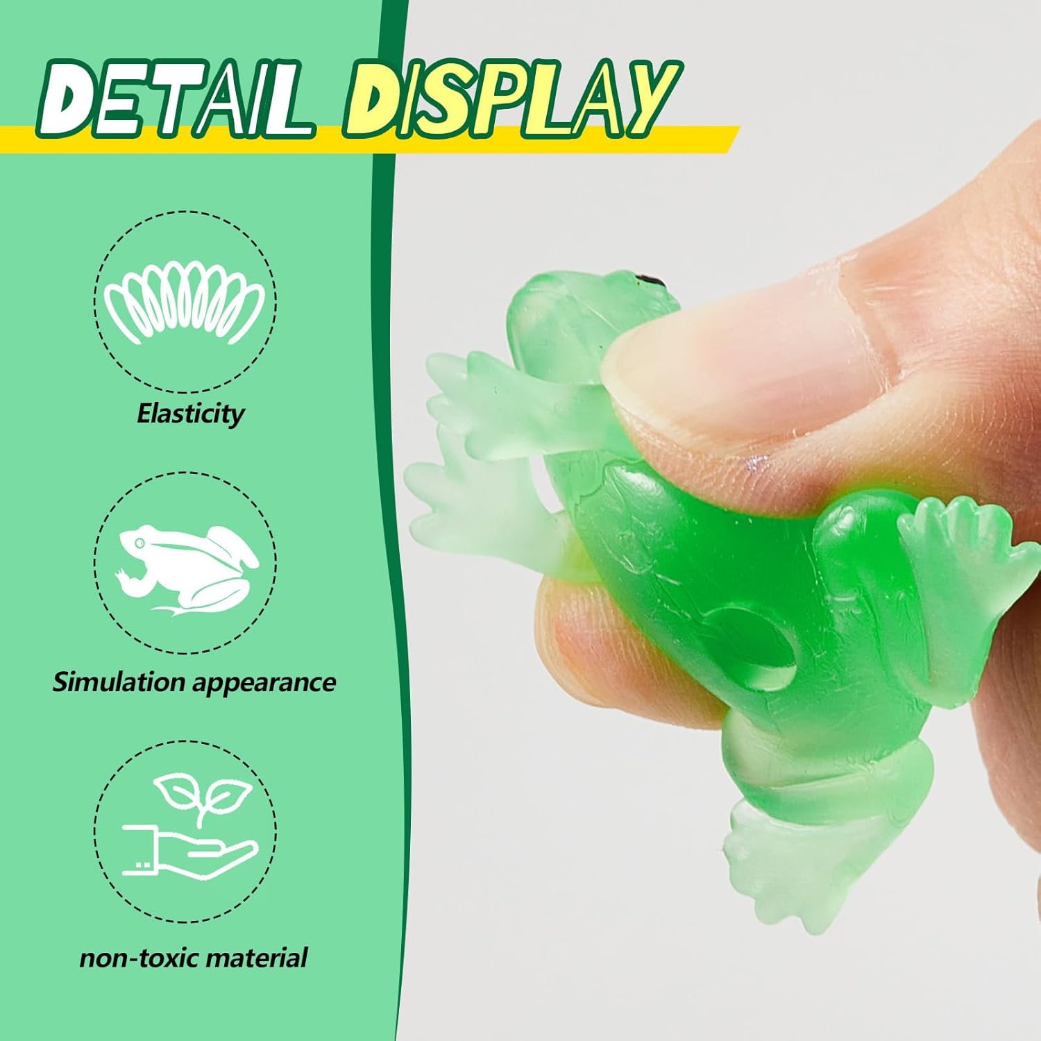 Jenaai 24 Pack Mini Rubber Frog Toy Tiny Realistic Passover Frogs Toy Rainforest Animals Figures for Passover Party Favors Early Education Teaching Aids Home Decors Food Models Photo Prop(Green) - Image 3