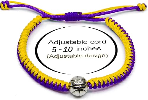 Miniatura 7 de MANYC Basketball Bracelets Adjustable for Boys, Girls, and Adults Handmade Gifts for Basketball Players (Green white 2PCS)