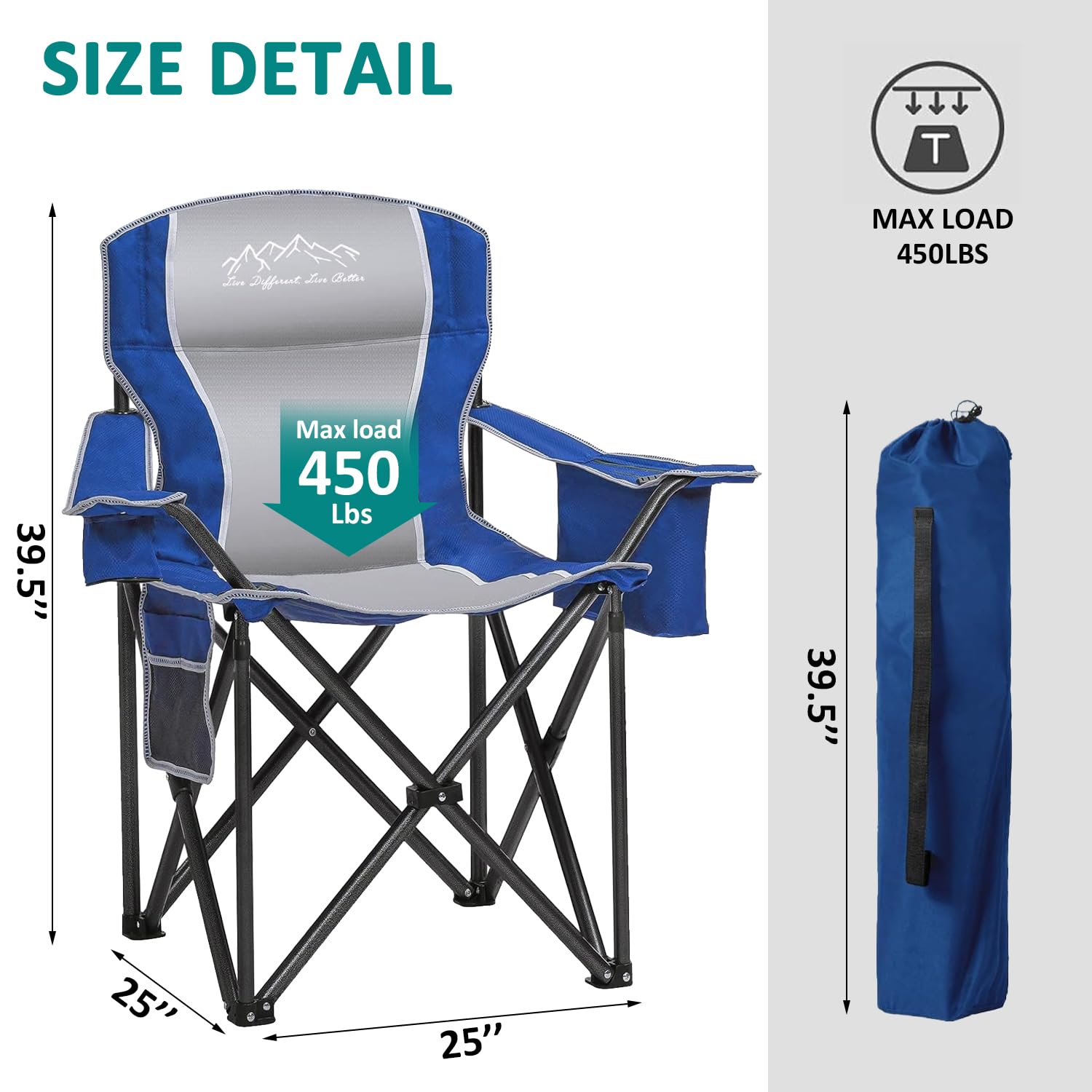 Amazon.com : SAILARY 2PCS Folding Camping Chair Portable Outdoor