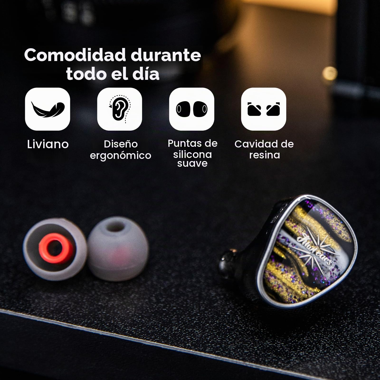 Linsoul Kiwi Ears Étude in Ear Monitor, Auriculares Híbridos IEM 3BA+1DD+1BN, Audífonos para Gaming, Cascos Estéreo HiFi con Cable Desmontable de 2 Pines para Músicos Audiófilos