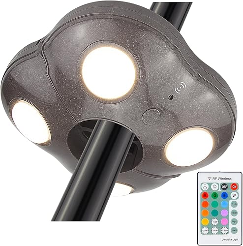 Miniatura 7 de Luz de sombrilla de patio al aire libre con control remoto RFluces colgantes de 12 colores cambiantesluz de poste de batería para sombrilla de mesa,