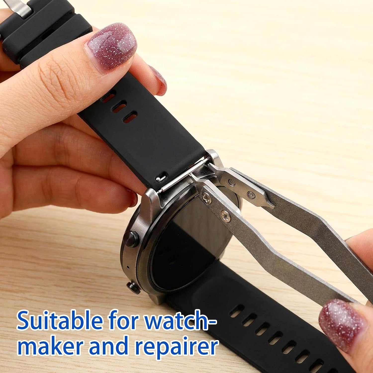 V Shape Watch Spring Bar Tweezers, Aluminum Alloy Watch Strap Removal Tool