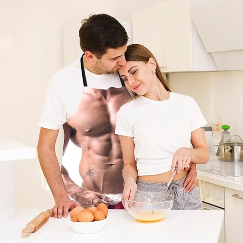 Miniatura 2 de Funny Creative Chef Apron with 3D Muscle Man Adjustable Sexy Kitchen Apron Waterproof Aprons BBQ Party Xmas Gift