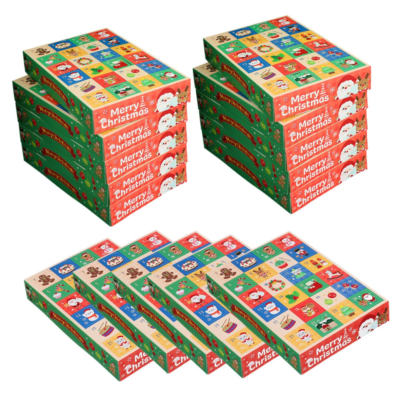 INOOMP 15 Piezas Cajas de Regresiva para Navidad Días Caja de Recuerdos DIY para Dulces y Galletas Navideñas para Actividades Familiares y Fiestas de Navidad