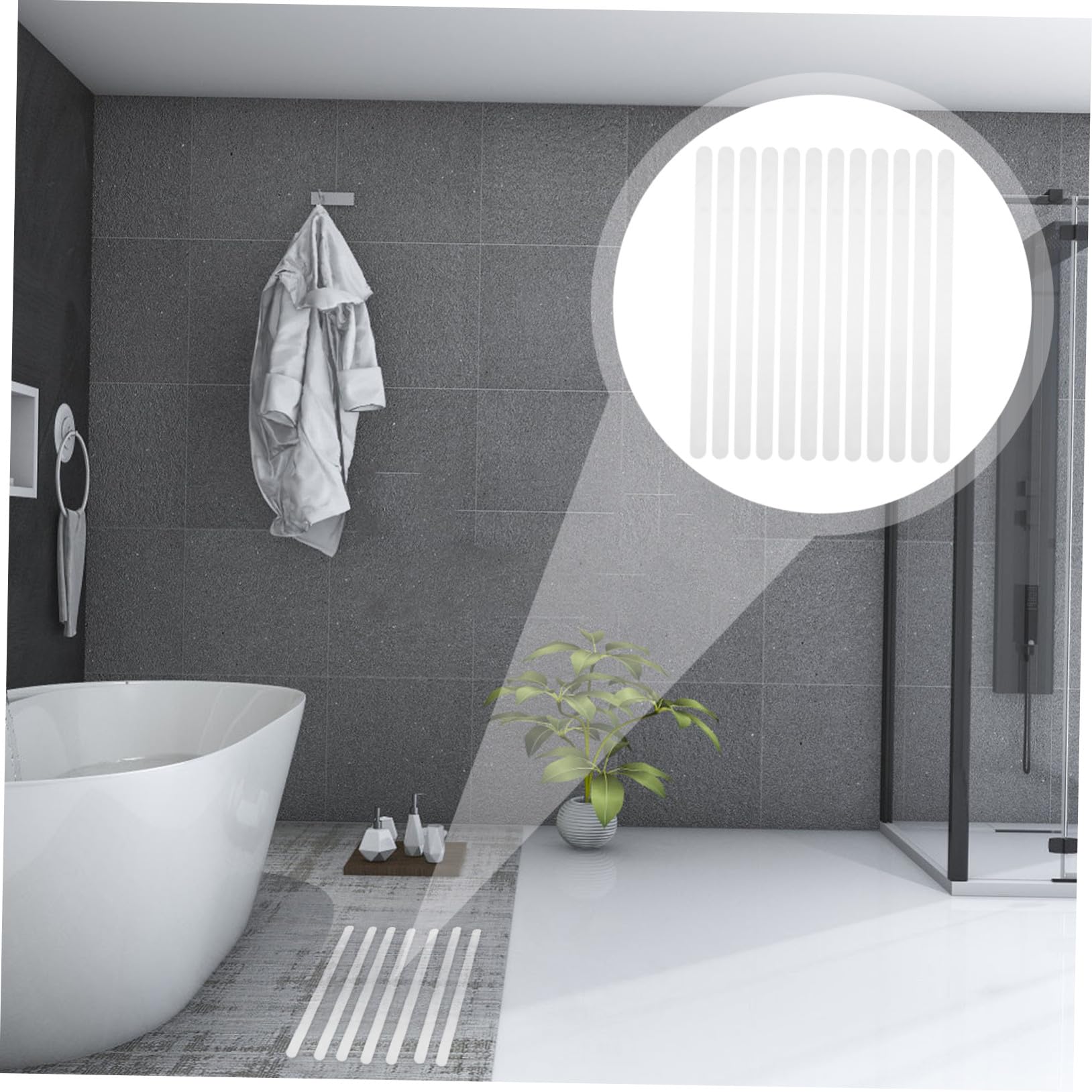 Antirutschaufkleber für Badewanne und Dusche, Peva, 12 Stück