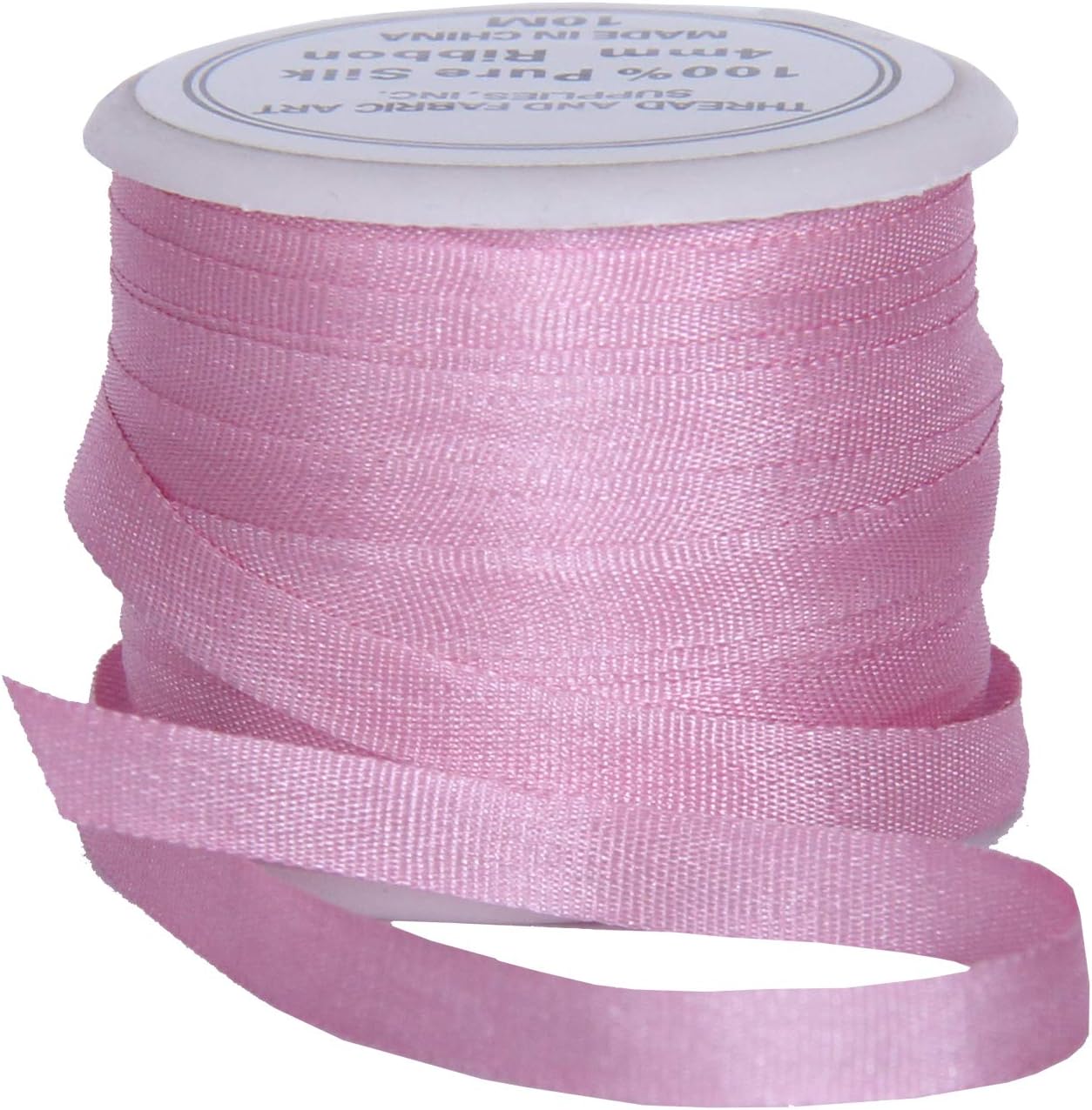 Threadart 100% Pure Silk Ribbon - 4mm Mauve - No. 204-3 Sizes - 50 Colors
