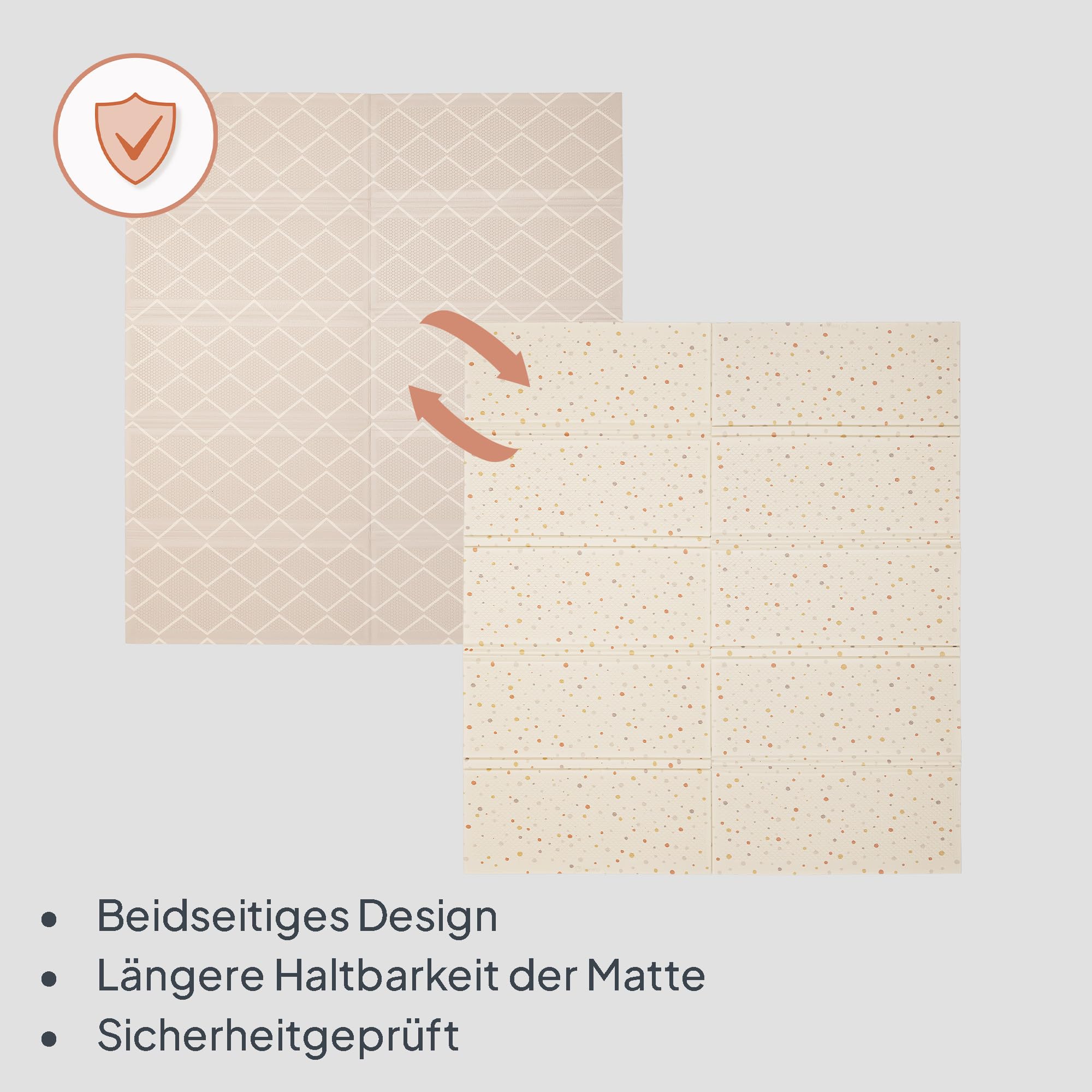 Lionelo Zora Krabbelmatte – Faltbare XPE Baby-Spielmatte 180×201×1,5 cm | extra dick, schadstofffrei, rutschfest, beidseitiges Design, mit Tragetasche