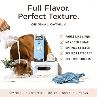 Califia Farms Oat Milk, Original Barista Blend, Shelf Stable, Non Dairy Milk, Creamer, Vegan, Plant Based, Gluten Free, Non GMO, 32 Fl Oz (Pack of 3)