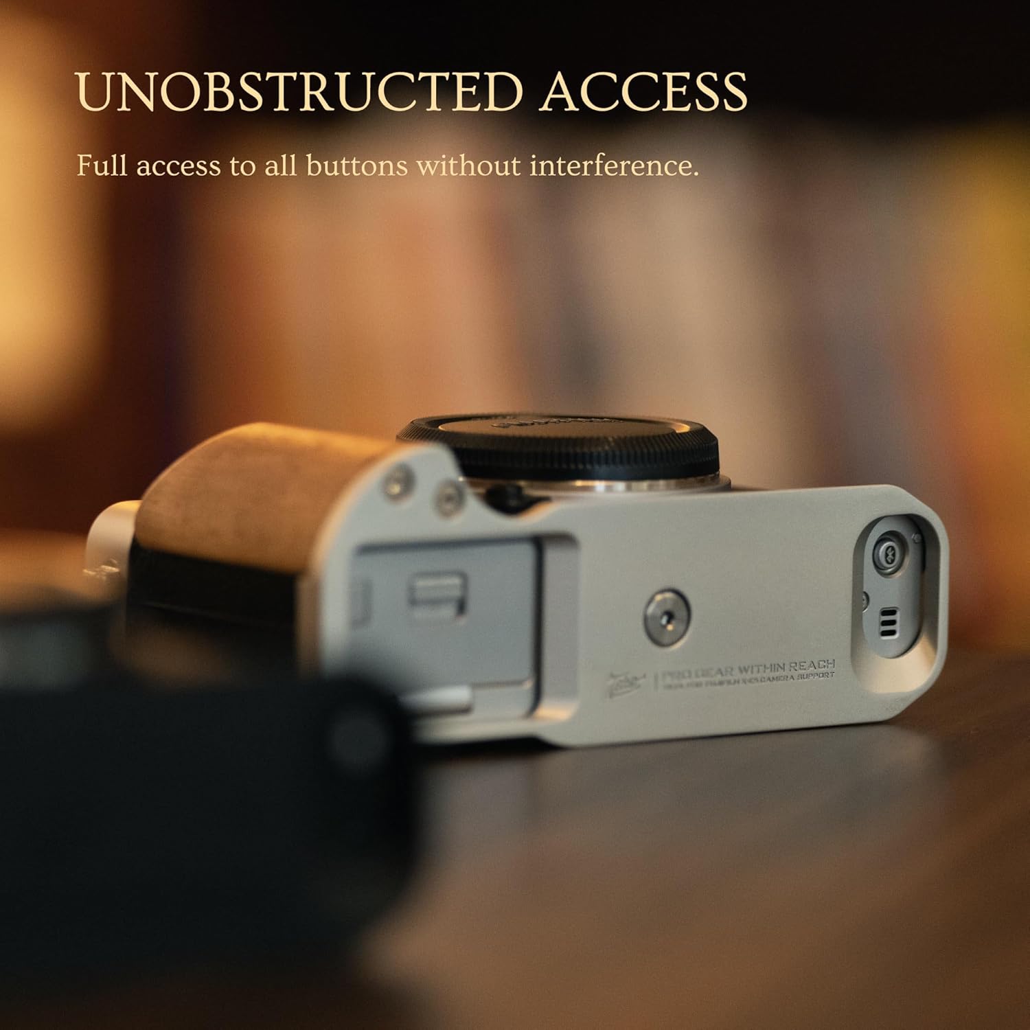 Tilta Vintage Camera Cage Base Kit Compatible with Fujifilm X-E5 – Black | Wooden Grip L-Bracket | ARCA Quick Release Plate Compatible | Lightweight Aluminum & Walnut Handheld Rig - Image 4