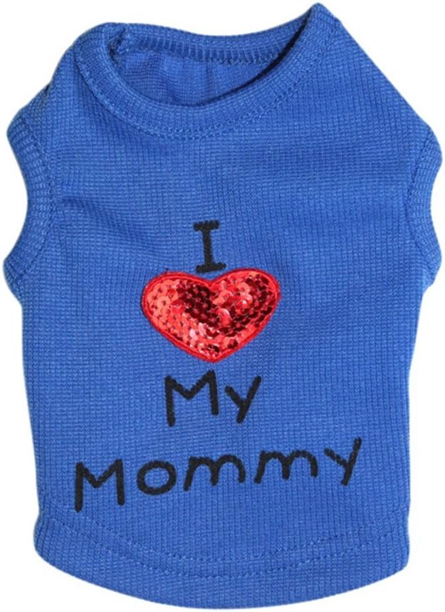 JZN Puppy Dog I Love My Mommy T shirt Summer Clothes Vest Tee