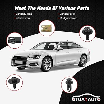 OTUAYAUTO 150PCS Car Screws and Bolts - Undertray Screws, Fender Screws,Car Clips Plastic Rivet Fasteners, Universal U-Nuts Kit Engine Under Cover Splash Shield Guard Body Bolts