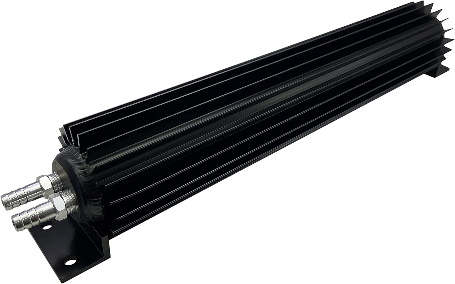 X-AVION Universal Dual Pass Aluminum Heat Sink Cooler Finned 15'' Transmission Cooler Black