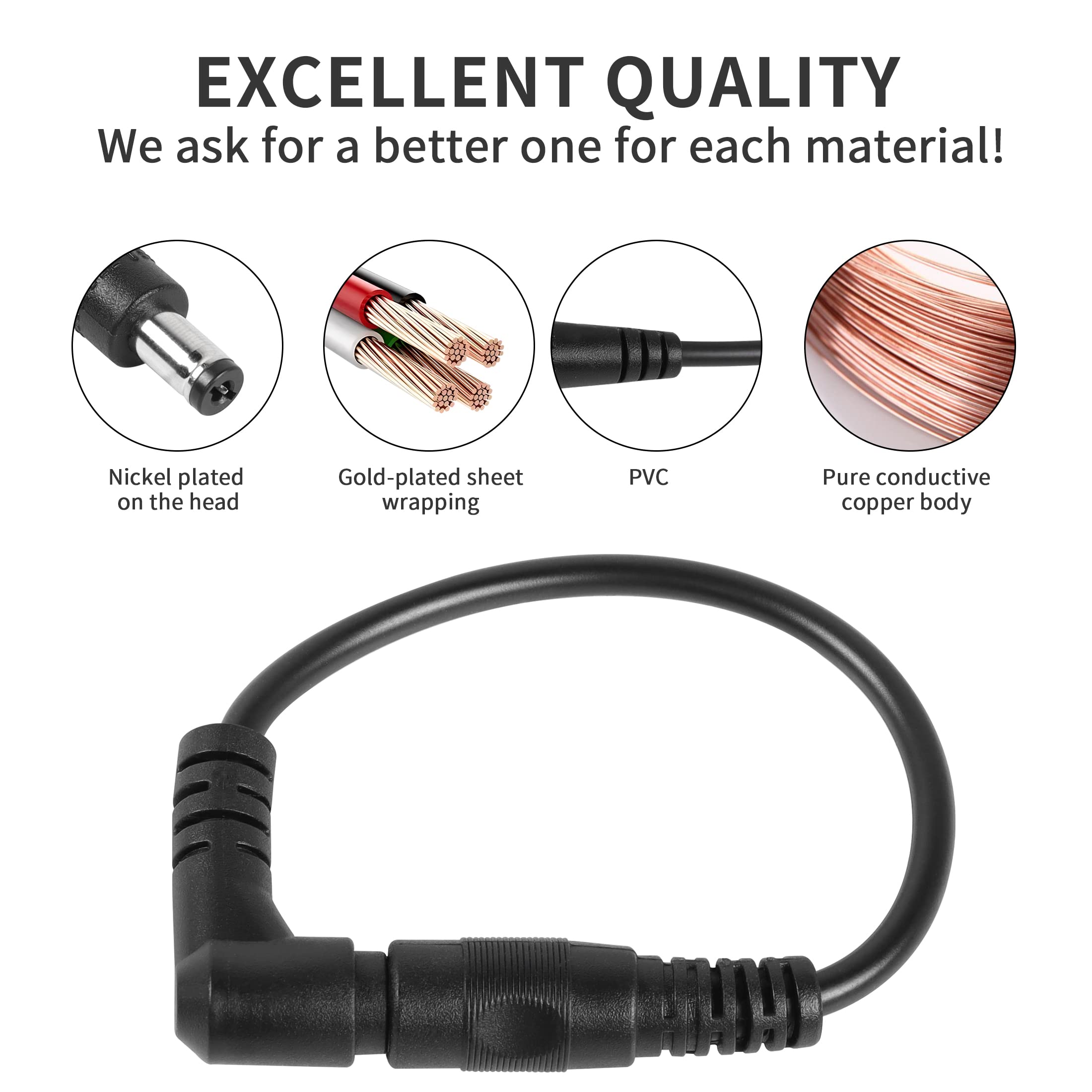 1 Femmina A 5 Maschio CC Cavo Sdoppiatore Alimentazione 5.5mmx2.1mm - Foto 9