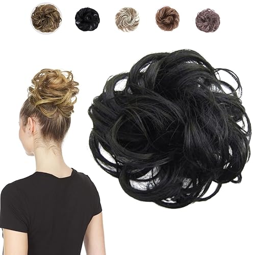 Juvabun Messy Bun Hair Piece Black – Natural Soft Synthetic