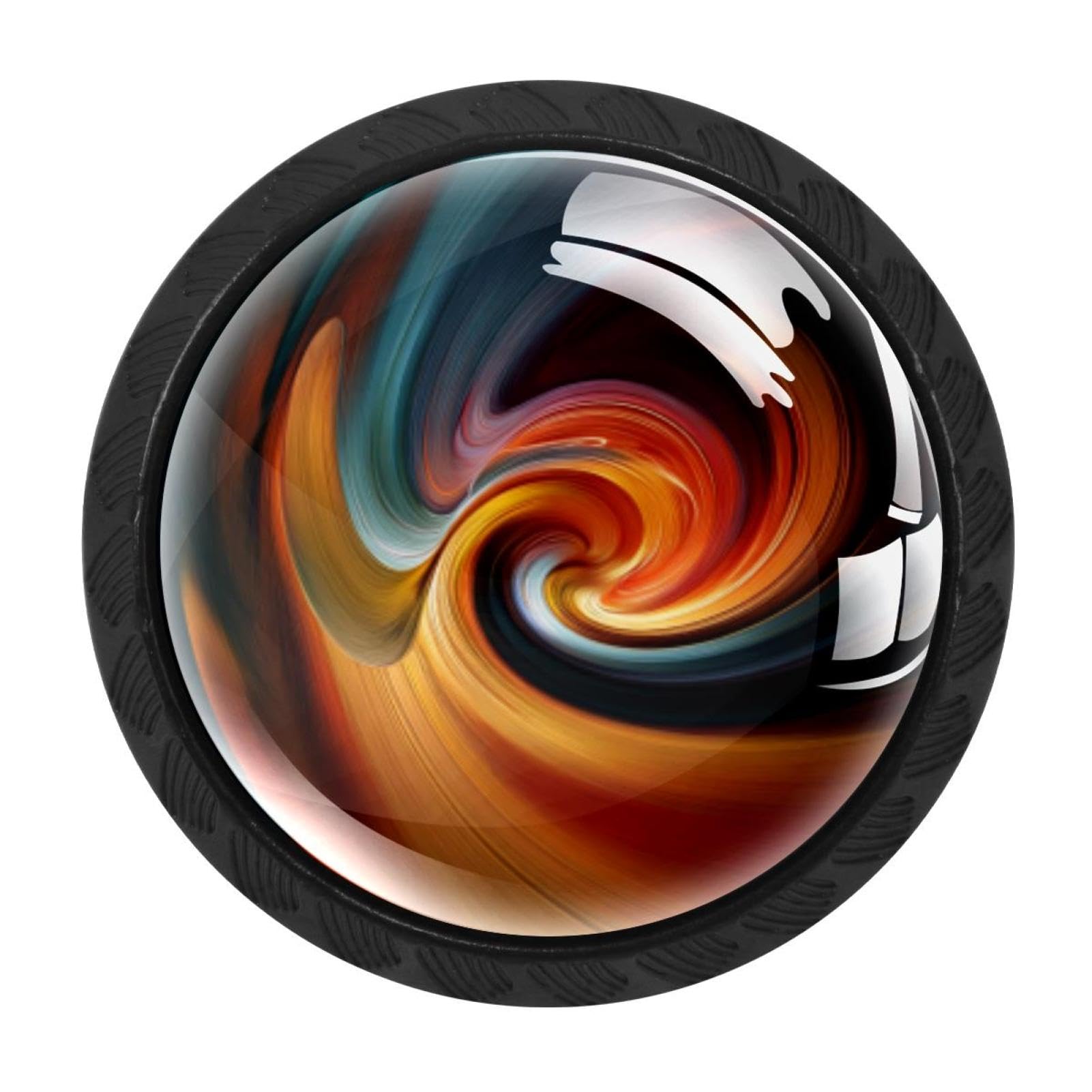 CHENZZZZ 4 Pieces Abstract Mysterious Swirl (1) Kitchen Cabinet Knobs Drawer Knobs Dresser Knobs Black Knobs Drawer Pulls Dresser Drawer Handles Knobs for Dresser Drawers
