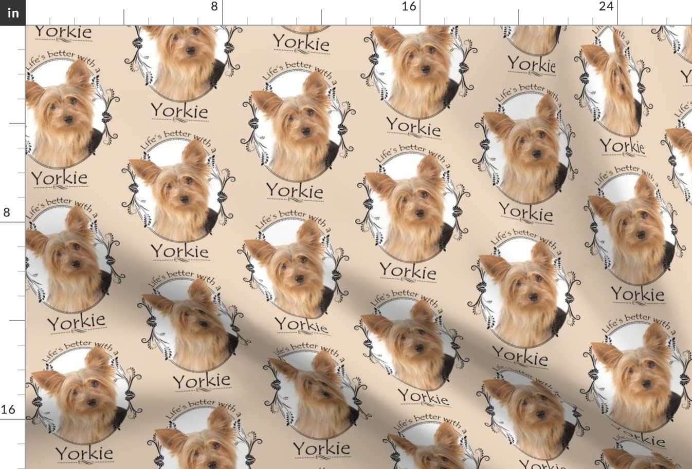 Spoonflower Fabric - Yorkie Yorkshire Terrier Dog Pet Printed on Minky Fabric by The Yard - Sewing Baby Blankets Quilt Backing Plush