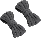 VSUDO 120 cm Lacets Chaussures de Sport Ovales - Diamètre 6mm Lacets Gris Foncé pour Baskets, Course sur Route, Running et Fitness pour Femme ou Homme (1 Paire-Gris Foncé-120CM) - 1