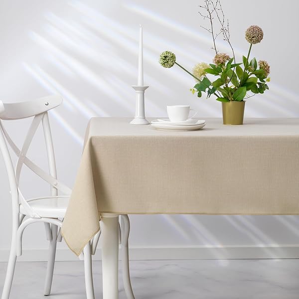 Schäfer Schafer Home Bianca Keten Polyester Masa Örtüsü 160x250-Krem