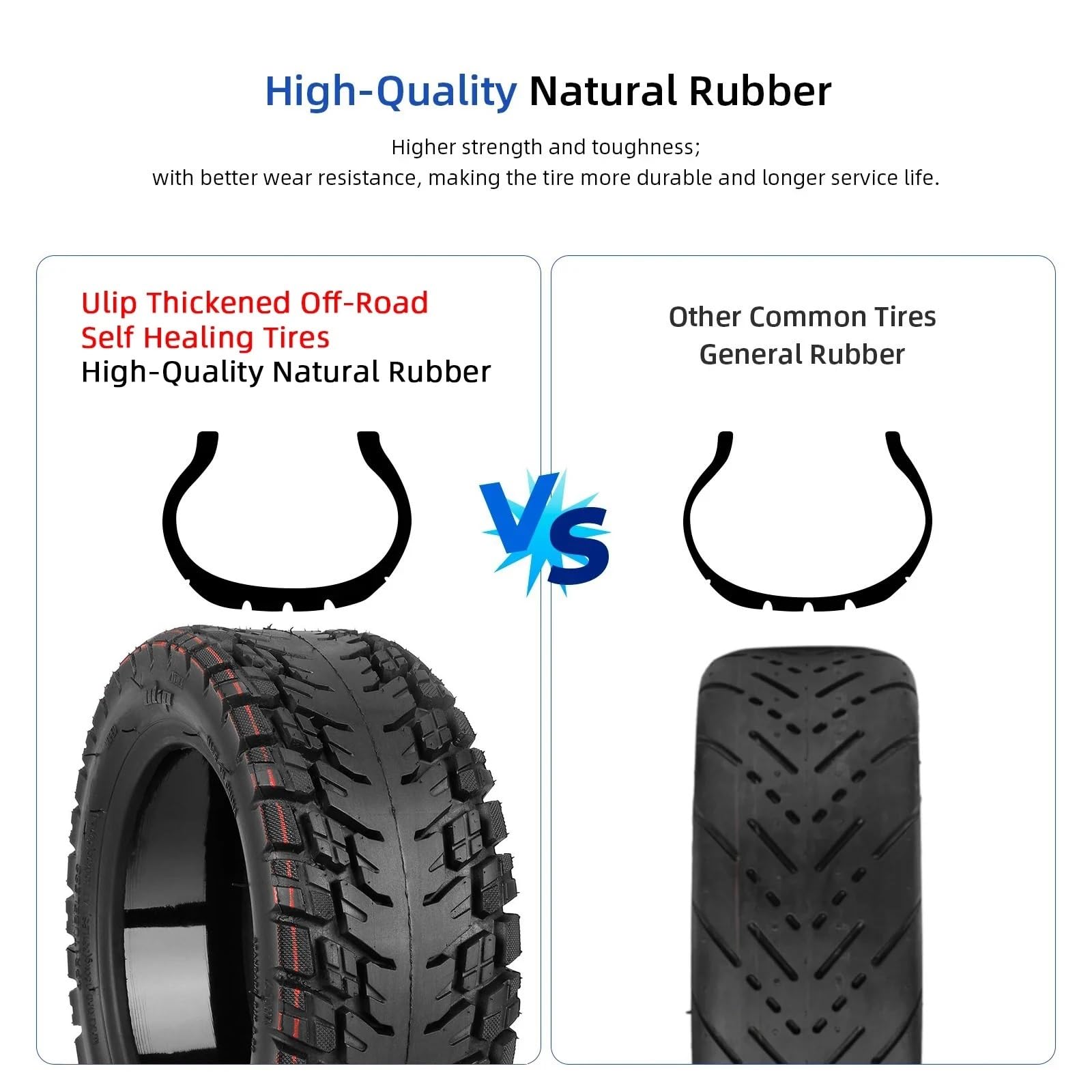 Neumático sin cámara de 11 pulgadas, 90/65-6,5, grueso, inflable, todoterreno, autorreparador(Self healing tire)