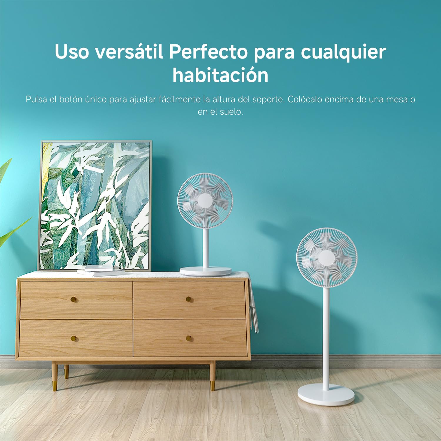 Xiaomi Mi Smart Standing Fan 2, ventilador inteligente, motor BLDC, control por aplicación y por voz, doble cuchilla, hasta 100 niveles de ventilación, modo silencioso, blanco, versión italiana