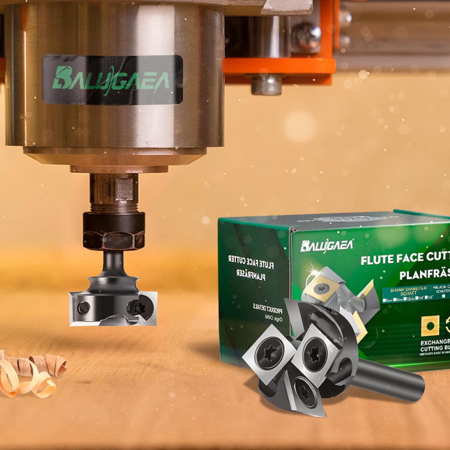 CNC Spoilboard Surfacing Router Bit 1/4'' Shank, Slab Flattening Router Bit with 1" Cutting Diameter, Planing Bit for Woodworking