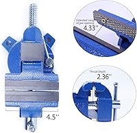 Vista 3 de Tornillo de banco, tornillo de banco de 4-1/2 pulgadas para banco de trabajo, tornillo de banco para el hogar con mandíbula de tubo y tornillo