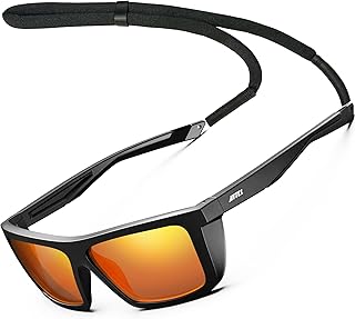 Sports Polarized Sunglasses for Men: Secure Anti-Slip Lightweight TR90 Square Frame UV Protection for Driving Fishing
