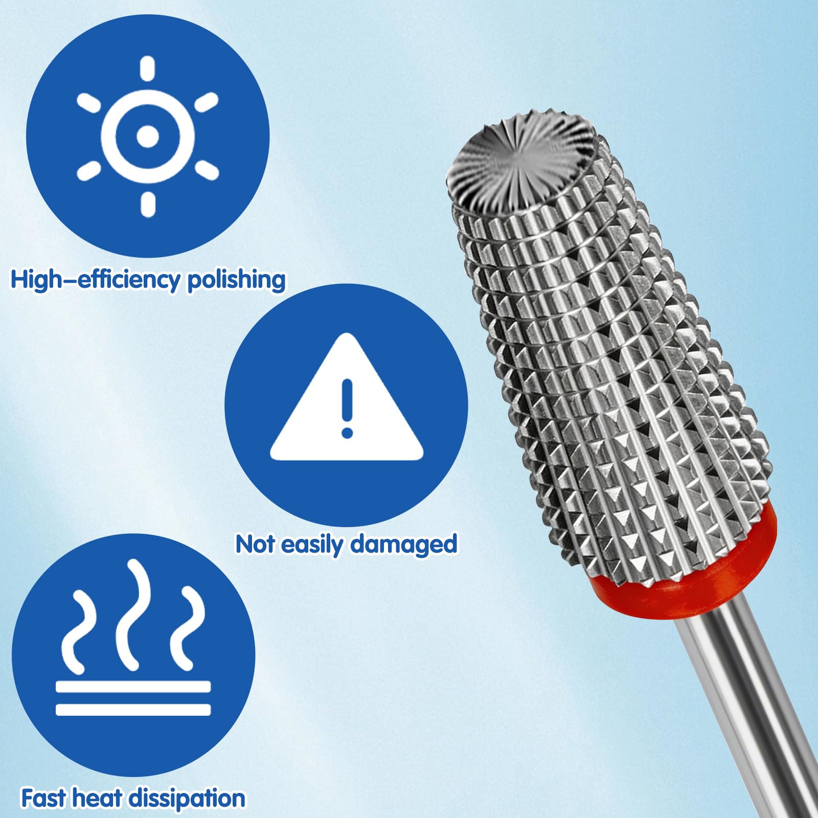Punta per fresa per unghie 5 in 1 da 3/32", punte professionali in carburo per fresa per unghie, applicabili a manicure, pedicure e smalto gel. Alta efficienza e design scientifico per una facile