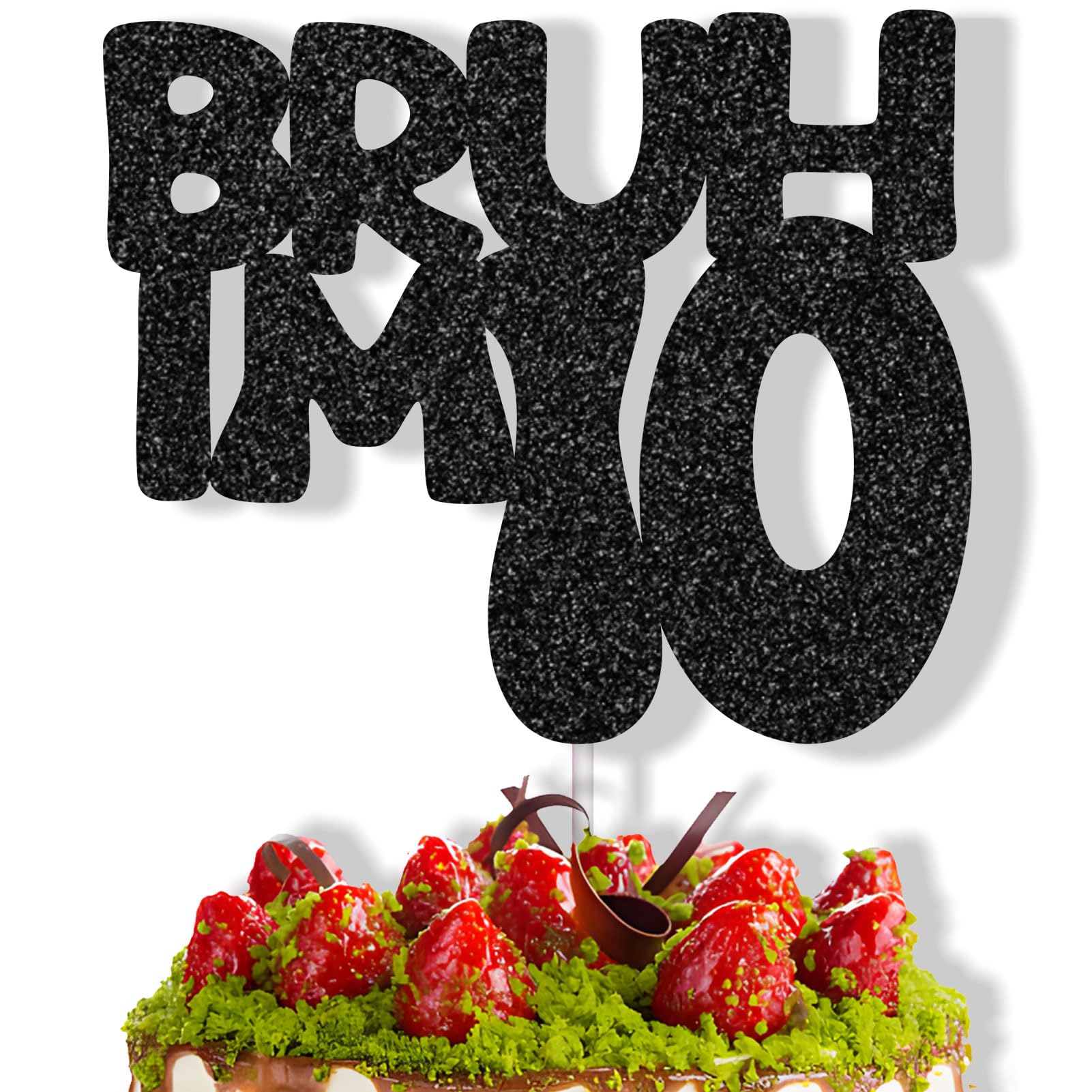 Bruh I'm 10 Cake Topper - Double Digits 10th Birthday Decorations for Boys - Happy 10th Birthday Party Supplies - Officially Teenager Cake Decor - Level 10 Unlocked (Bruh I,M 10)