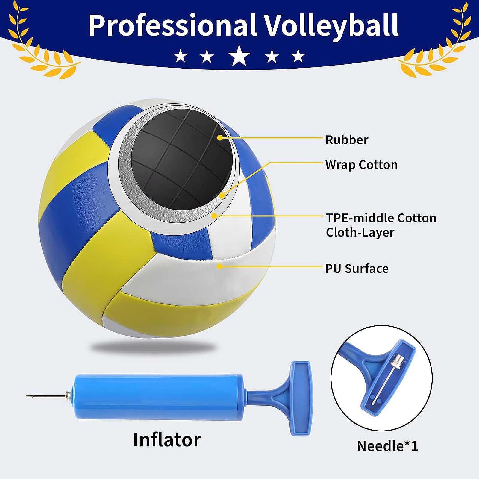 Volleyballnetz Set Outdoor Tragbarer Beachvolleyball-Netz Garten Strand Rasen