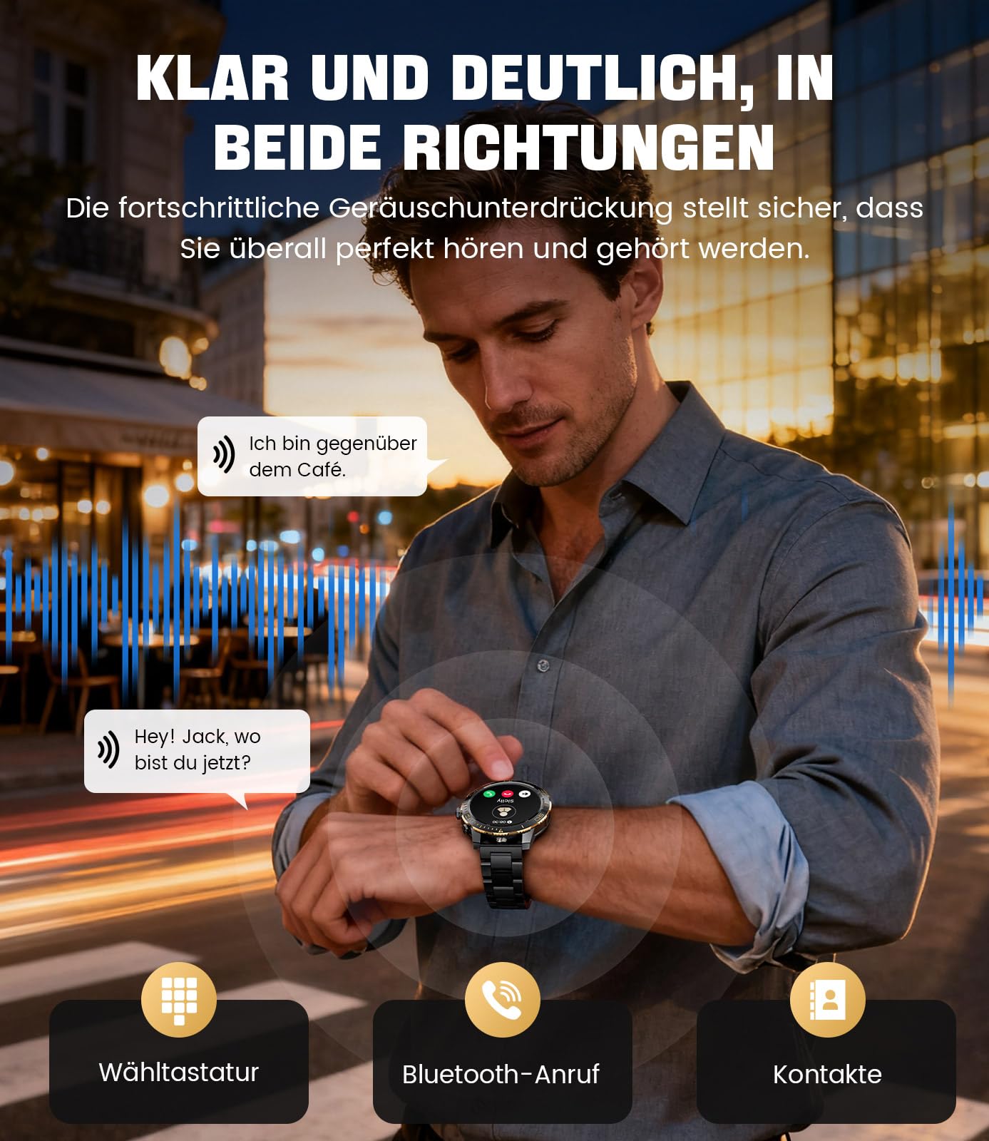 LIGE Montre Connectée Homme avec 800mAh, 1,43" AMOLED Business Smartwatch Homme avec Appel Bluetooth, 200+ Modes Sportifs, Fréquence Cardiaque, SpO2, Suivi du Sommeil pour Android iOS 2 Bracelet Noir