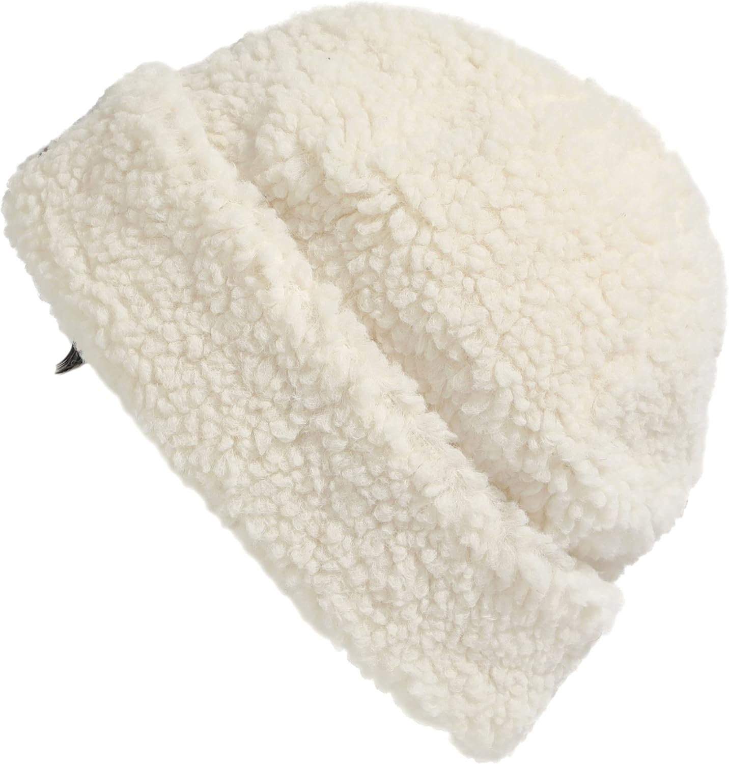 C.C Sherpa Cuff Beanie Hat Suede Logo and Sherpa Mitten Gloves (HAT-008,MT-008)