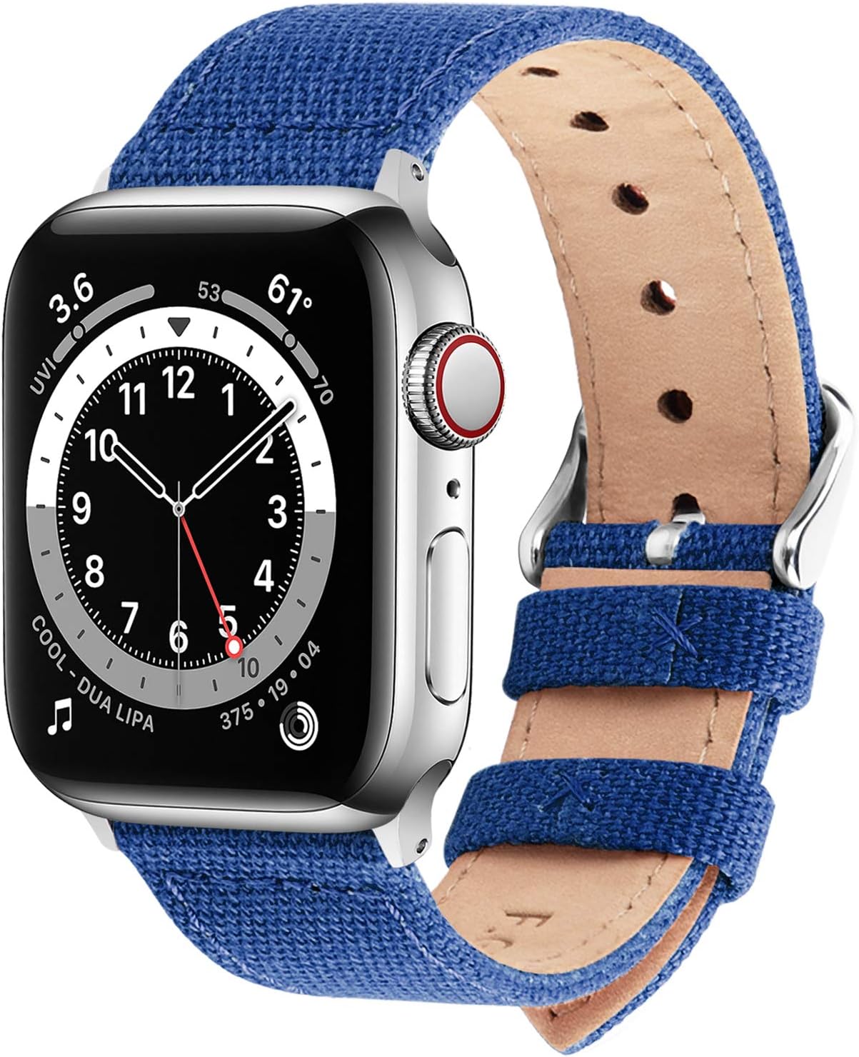 Fullmosa 8 Colors Canvas Apple Watch Strap 42mm 44mm 38mm 40mm, Compatible with Apple Watch Series SE/6/5/4/3/2/1