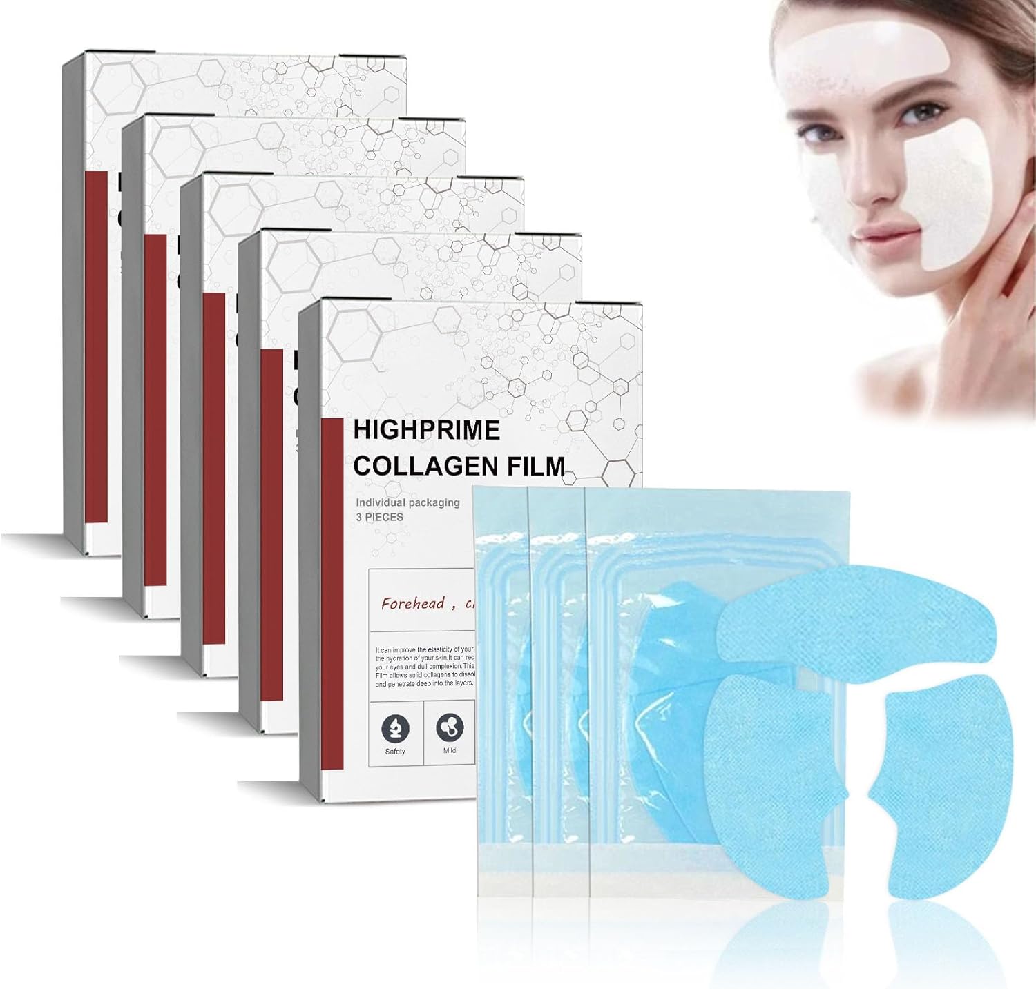 Pure Collagen Films Mask, Soluble Collagen Supplement Film, Cheeks Firming Filler Moisturizing