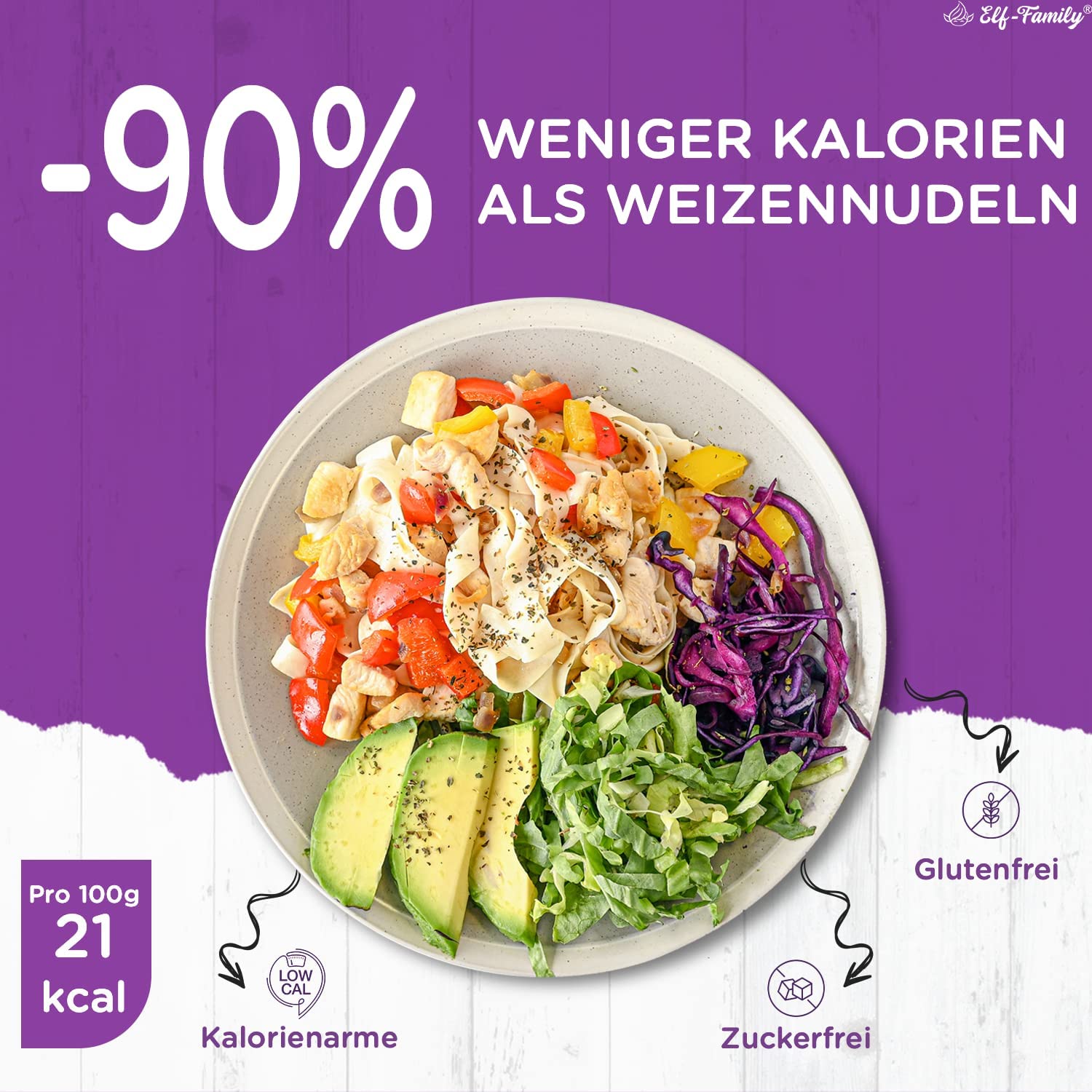 Premium Konjak Nudeln aus Thailand Vegan Glutenfrei-240g x72er Box(144 pack), Elf-Family Shirataki Nudeln Instant Nudeln Pasta/Keto/Low Carb/Kalorienarme/Zuckerfrei -Spaghetti & Fettuccine